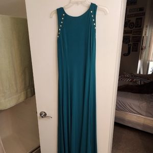 Green, long evening dress